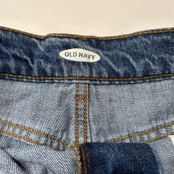 Old Navy Mini Skirt Womens 12 Cut Off Blue Jean Denim Fringe - Picture 3 of 7